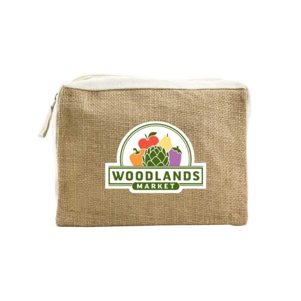 Jute and Cotton Zipper Pouch