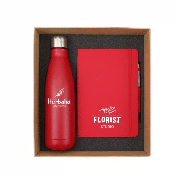 Promotional Notebook & Bottle Gift Set.
