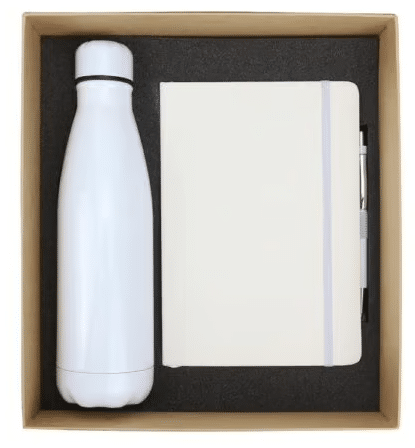 Promotional Notebook & Bottle Gift Set.