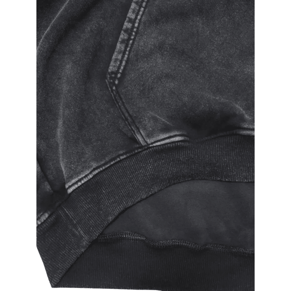 Custom Printed Vintage Acid Wash Hoodie.