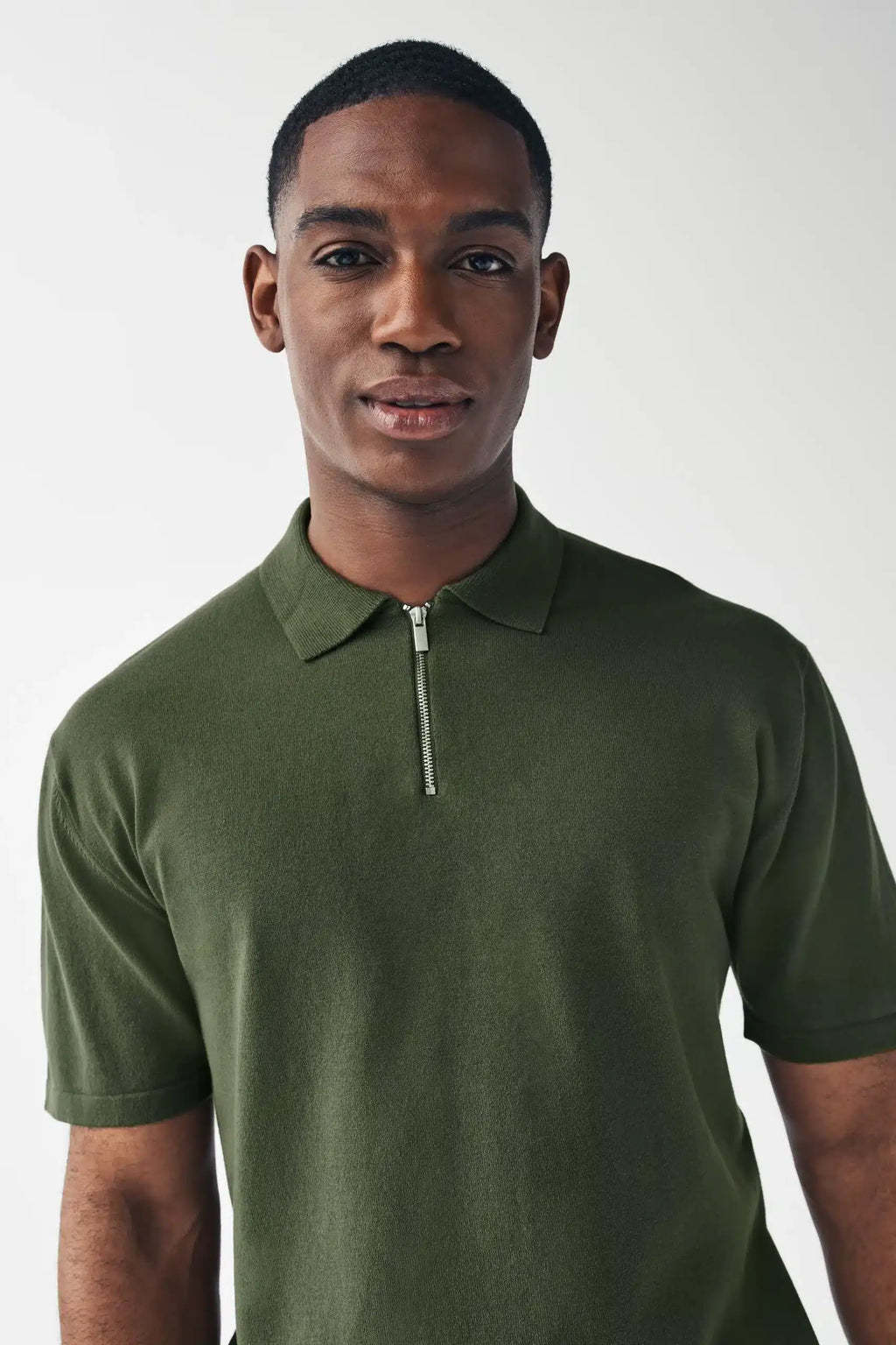 Zipper Polo Shirt.