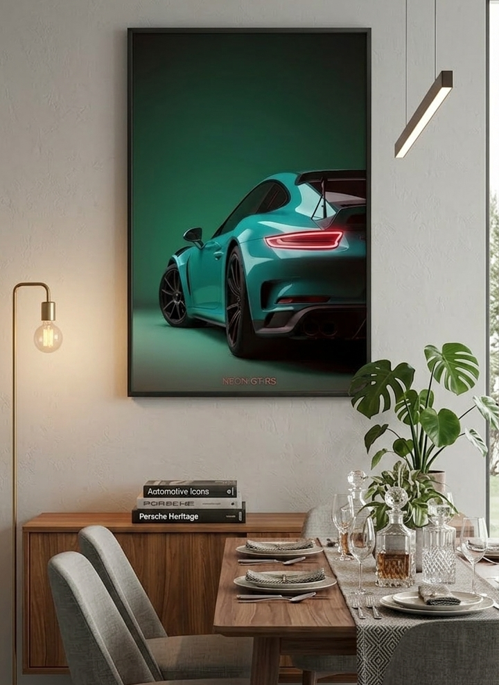Porsche GT3 RS Neon Wall Art