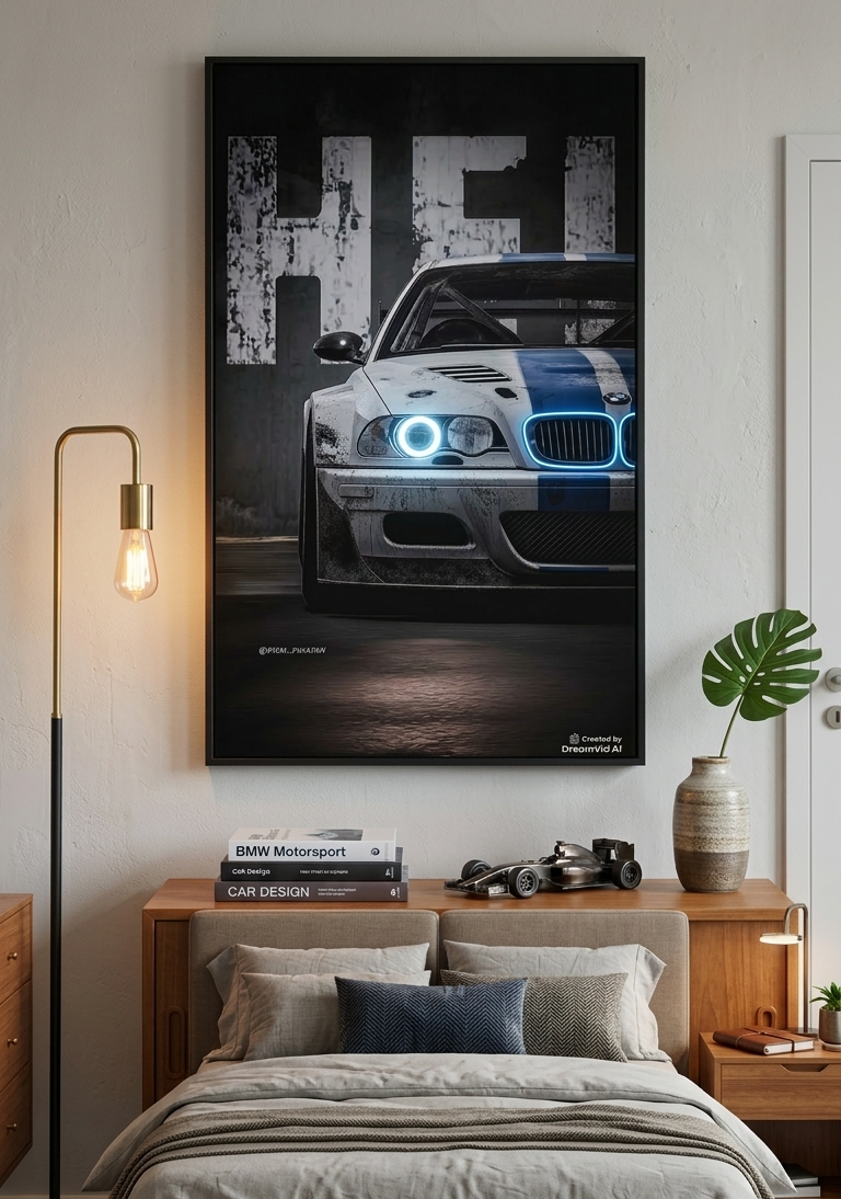 Iconic BMW M3 Performance neon Wall Art