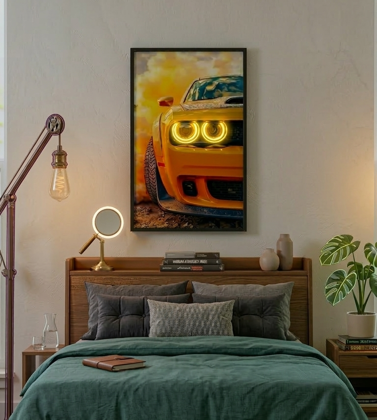Bold Dodge Challenger Neon Wall Art