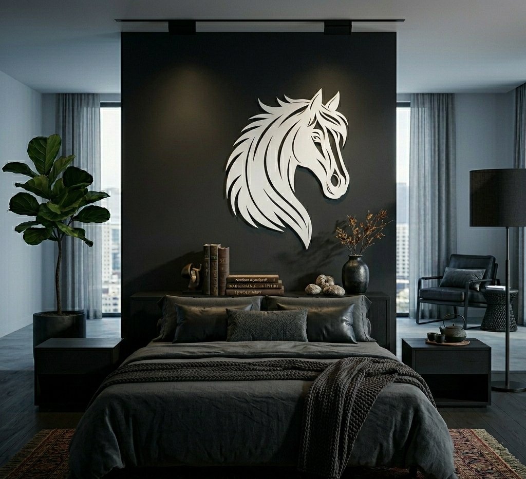 Majestic Silhouette Acrylic Horse Wall Decor