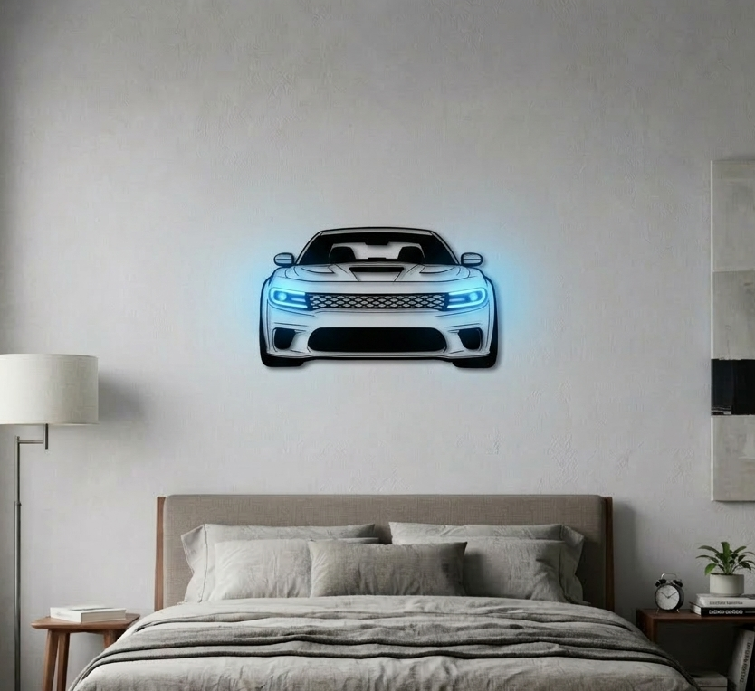 Dodge Charger Wall Art – Premium Cutout Neon Style