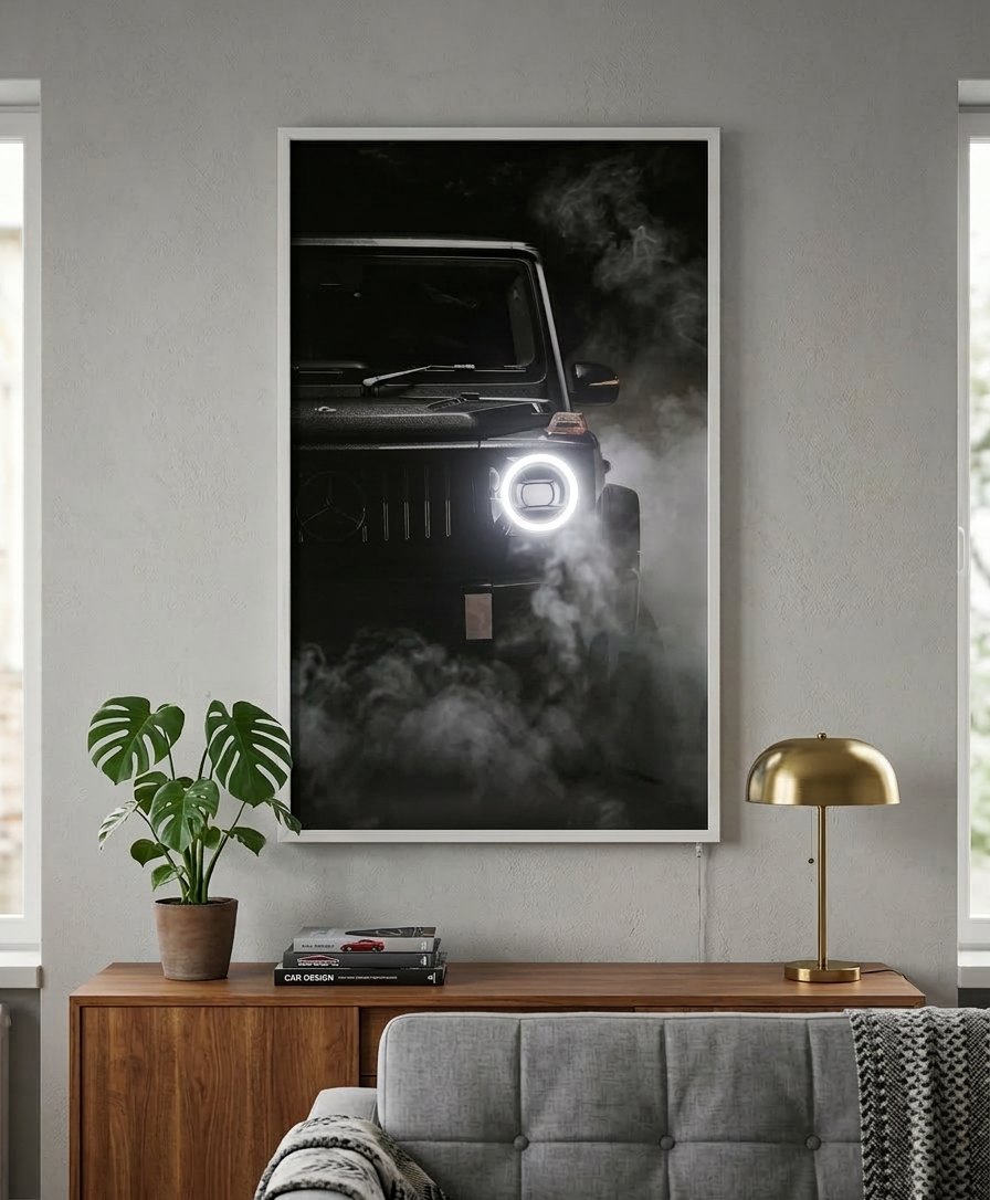 Mercedes G63 Neon – 4K Luxury Car Wall Art