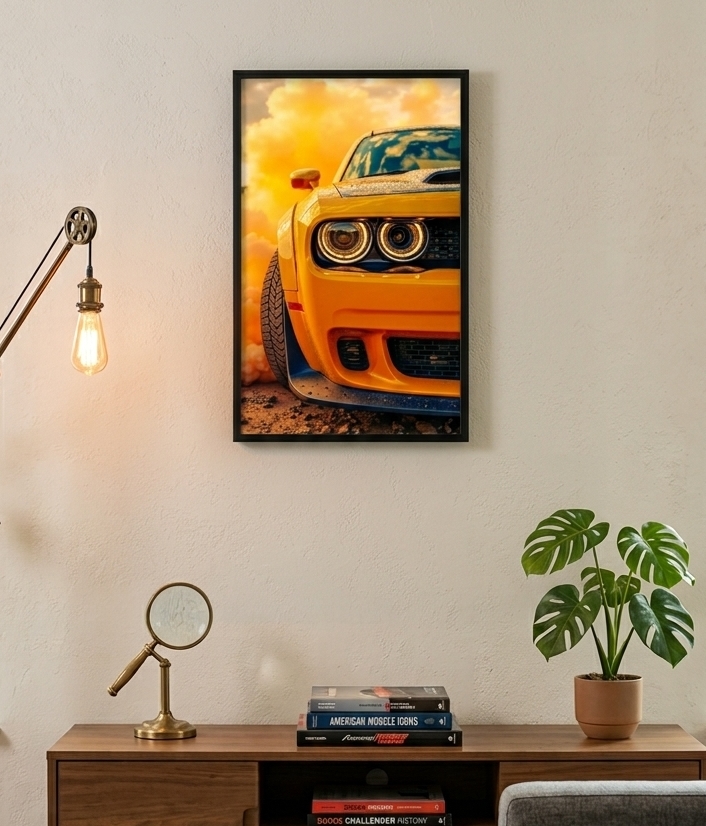 Bold Dodge Challenger Neon Wall Art