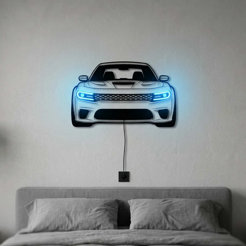 Dodge Charger Wall Art – Premium Cutout Neon Style