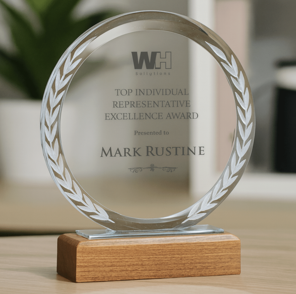 Premium Crystal Laurel Circle Trophy – Wooden Base.