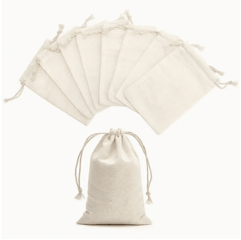 Muslin bags.