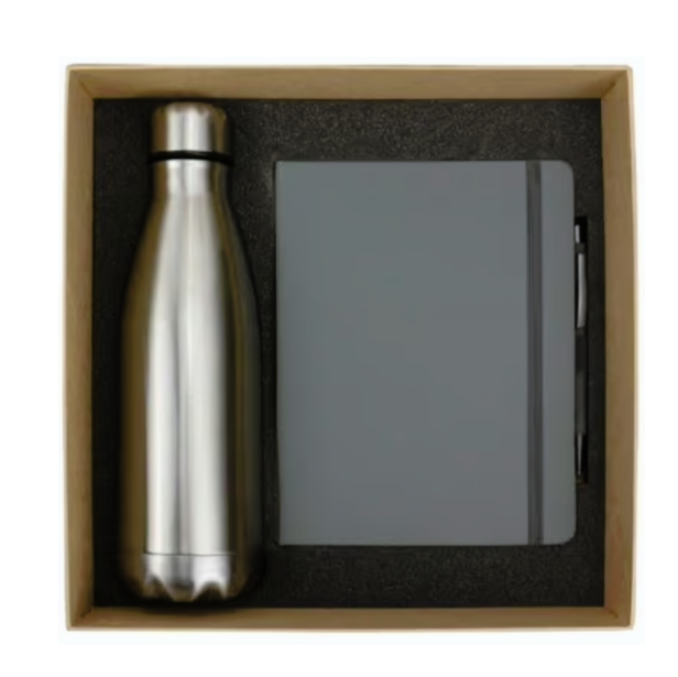 Promotional Notebook & Bottle Gift Set.