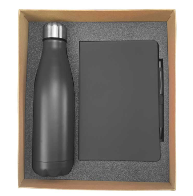 Promotional Notebook & Bottle Gift Set.