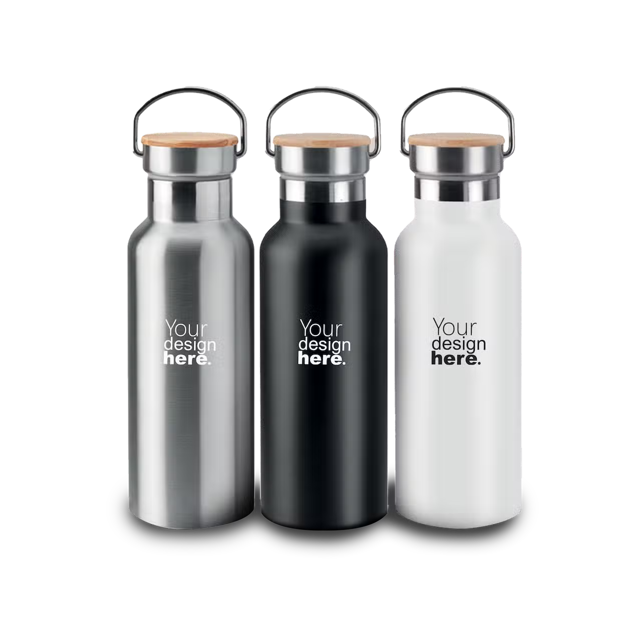 Stainless Steel Flask with Bamboo Lid