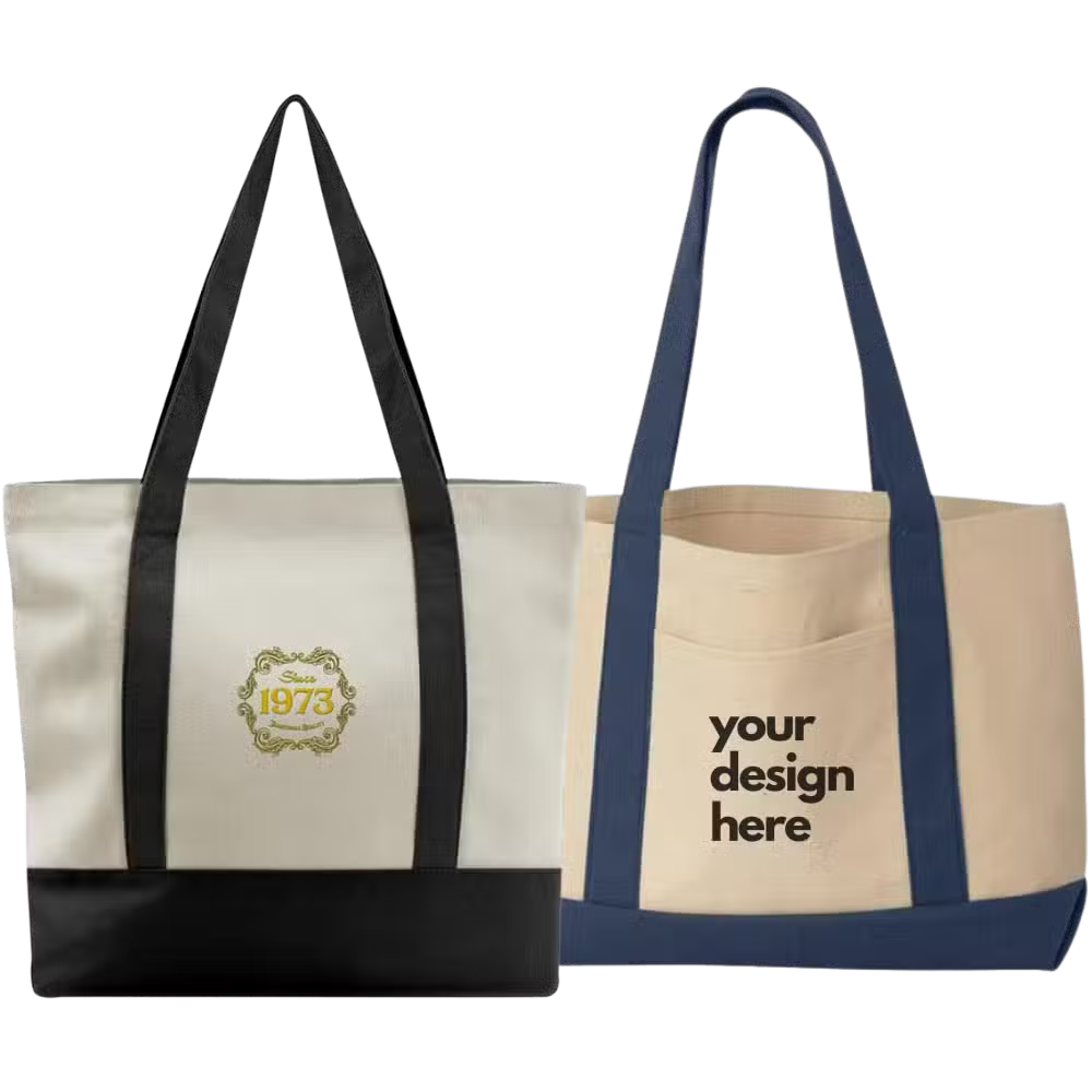 Two tone tote bags.