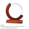 Round Moon Crystal Awards with Wooden Base – trophies.