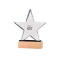 Premium Star Crystal Trophy with Wooden Base.
